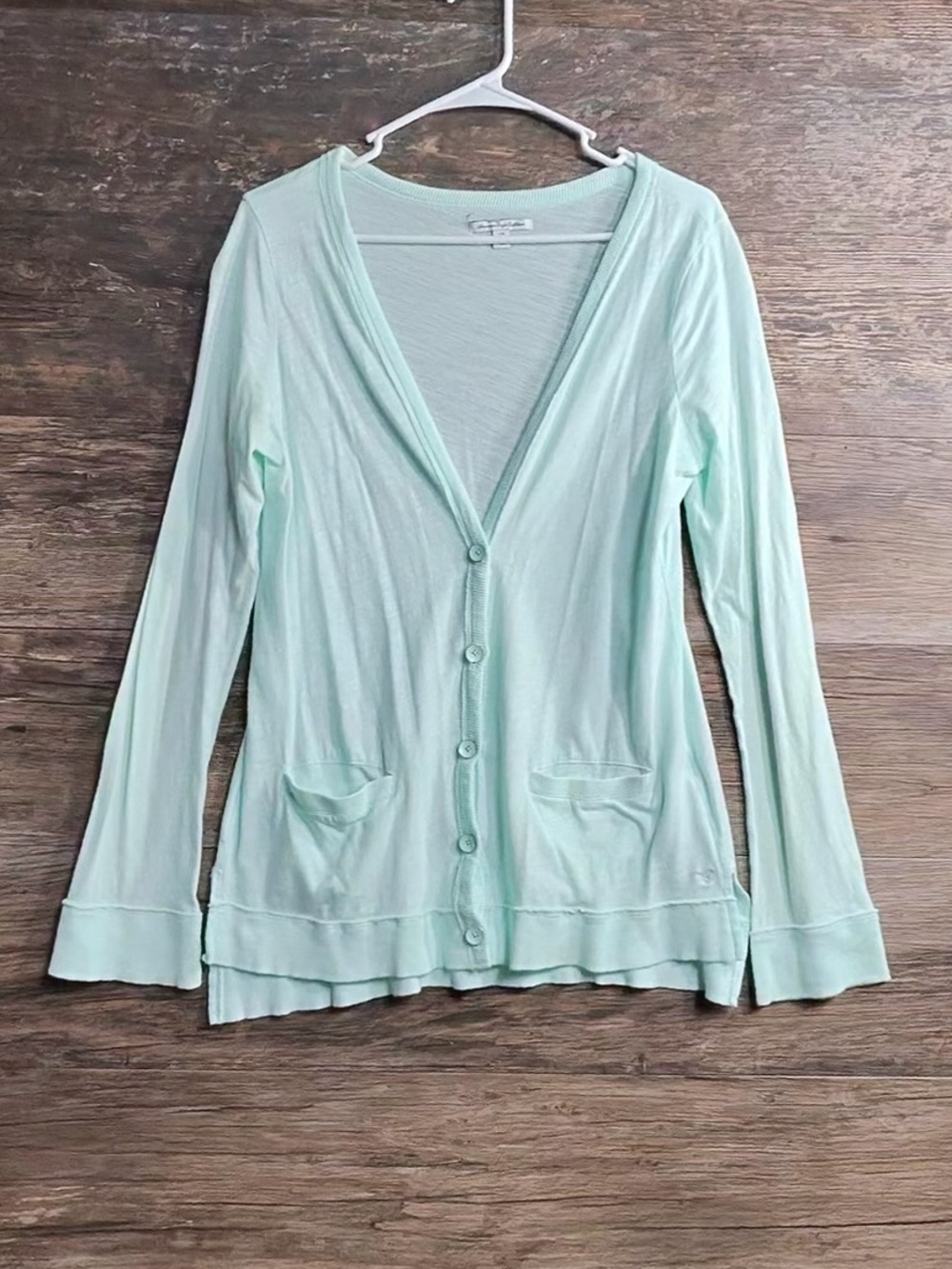 American Eagle Outfitters Light Mint Button-Front Cardigan